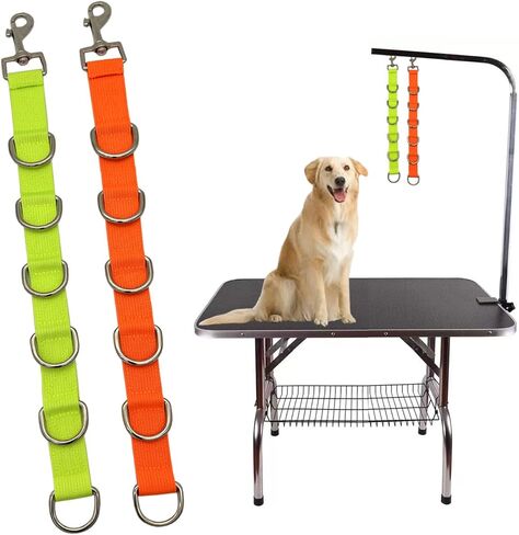 قطعتان من وصلات تهذيب الكلاب، حلقات تمديد تهذيب الكلاب، أشرطة تمديد قابلة للتعديل من النايلون للحيوانات الأليفة مع حلقات 6D، مشبك مقود للطاولة، إطلاق سريع لغسيل قص شعر الكلاب والقطط in Kuwait