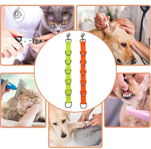 قطعتان من وصلات تهذيب الكلاب، حلقات تمديد تهذيب الكلاب، أشرطة تمديد قابلة للتعديل من النايلون للحيوانات الأليفة مع حلقات 6D، مشبك مقود للطاولة، إطلاق سريع لغسيل قص شعر الكلاب والقطط in Kuwait