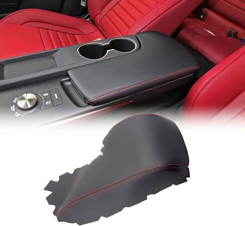 GXARTS Red Suture Leather Center Console Lid Armrest Cover Fit for Lexus IS250 IS350 2014 2015 2016 2017 (Leather Part only) in Saudi Arabia