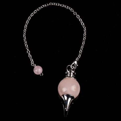 Amethyst Pendulum Ball Shape Natural Chakra Stone Pendulums Divination Tools Reiki Dowsing with Silver Chain - Handmade Raw Scrying Gemstone Accessories in Kuwait