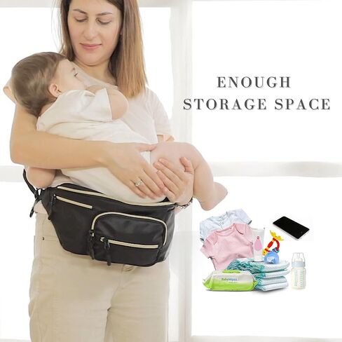 JanYoo Small Diaper Bag Fanny Pack Portable Changing Pad Mini Baby Diaper Bags for Women Cross Body Travel with Baby Must Haves in Kuwait