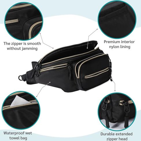 JanYoo Small Diaper Bag Fanny Pack Portable Changing Pad Mini Baby Diaper Bags for Women Cross Body Travel with Baby Must Haves in Kuwait
