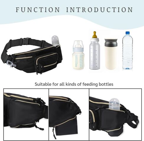 JanYoo Small Diaper Bag Fanny Pack Portable Changing Pad Mini Baby Diaper Bags for Women Cross Body Travel with Baby Must Haves in Kuwait