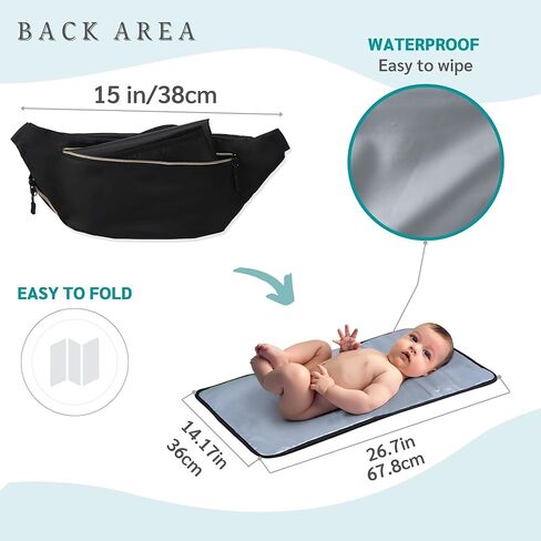 JanYoo Small Diaper Bag Fanny Pack Portable Changing Pad Mini Baby Diaper Bags for Women Cross Body Travel with Baby Must Haves in Kuwait