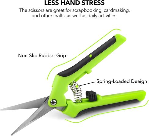 Briartw Ergonomic Spring-Action Scissors,Spring-Loaded Craft Shears with Stainless Steel Blades,for Cutting Intricate Details and Tight Patterns for People with Arthritis or Limited Hand Strength in Kuwait