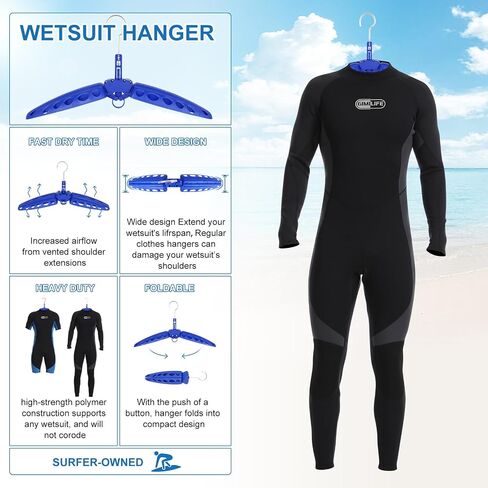 Wetsuit Hanger, Gimilife Surfing & Scuba Diving Accessory, Perfect to Dry Wetsuit Drysuit Life Jacket or BCD, Quick Dry Foldable & Vented Dryer for Wetsuite Dry Suit（1 PCS ） in Saudi Arabia