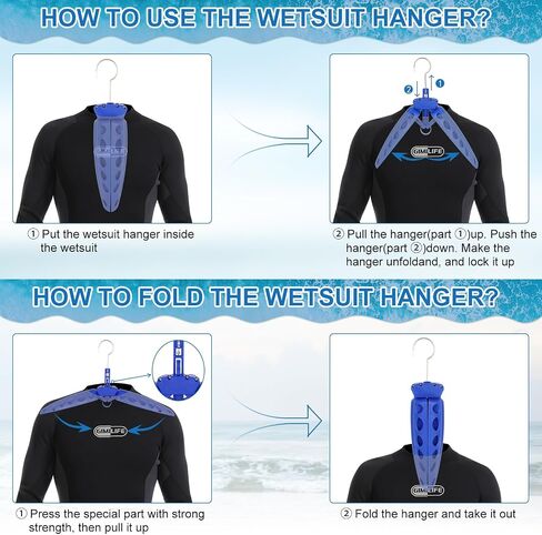 Wetsuit Hanger, Gimilife Surfing & Scuba Diving Accessory, Perfect to Dry Wetsuit Drysuit Life Jacket or BCD, Quick Dry Foldable & Vented Dryer for Wetsuite Dry Suit（1 PCS ） in Saudi Arabia