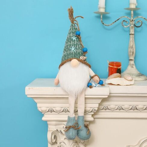Kichvoe Plush Summer Gnome Ornament Long Leg Nautical Beach Hanging Gnomes Shelf Sitters Gnomes Decorations Farmhouse Nisse Gnomes Summer Gnomes -Blue in Saudi Arabia