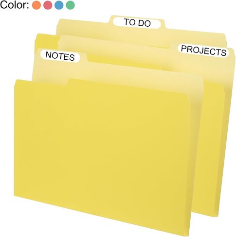 PATIKIL 10pcs Manilla Folders 8.5 x 11, Colored File Folders Letter Size Manila Colored Folders 1/3 Cut Paper Organizer Bulk for Classroom Home Office Paperwork, Tab in Left,Middle,Right in Saudi Arabia