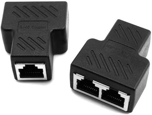 محول موصلات مقسم RJ45 من 1 إلى 2 وصلة توصيل إيثرنت بمقبس مزدوج، وكابل إيثرنت ومقسم إنترنت LAN لكابل Cat5، وCat5e، وCat6 - قطعتان. in Saudi Arabia
