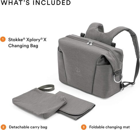 Stokke Xplory X Changing Bag, Cool Teal - Doubles As Shoulder Bag or Backpack - Includes Foldable Changing Mat & Pouch Bag - UPF 50+, Water Repellent, Easy to Clean in Saudi Arabia