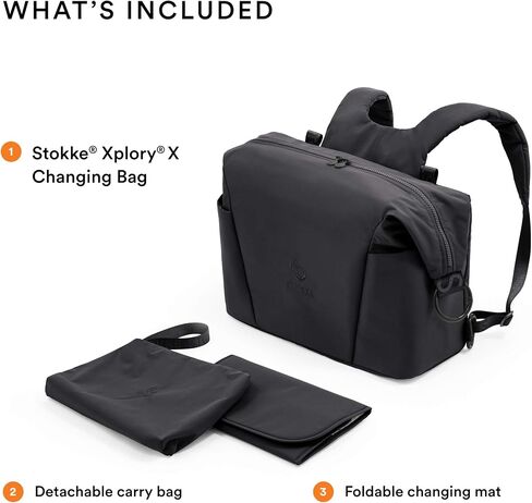 Stokke Xplory X Changing Bag, Cool Teal - Doubles As Shoulder Bag or Backpack - Includes Foldable Changing Mat & Pouch Bag - UPF 50+, Water Repellent, Easy to Clean in Saudi Arabia