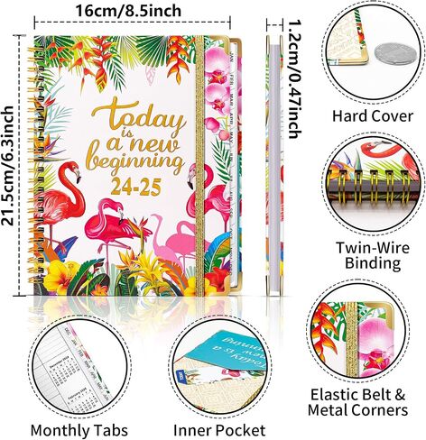 Monthly Planner 2025 from Jan. 2025 - Dec. 2025, 6.3" X 8.5" Weekly Planner Spiral Bound with Bookmark, 12 Months Planner for Home/School/Office, Monthly Weekly Daily Planner for Scheduling Your Life in Saudi Arabia