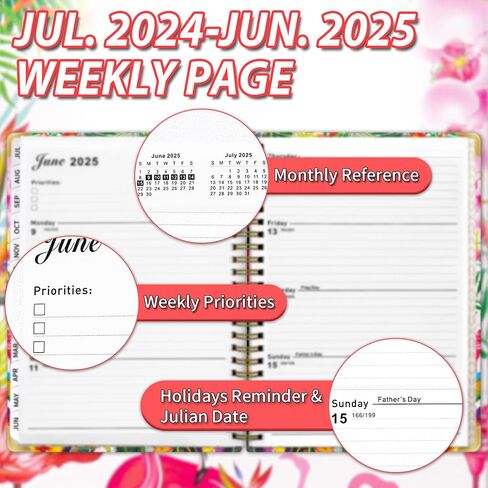 Monthly Planner 2025 from Jan. 2025 - Dec. 2025, 6.3" X 8.5" Weekly Planner Spiral Bound with Bookmark, 12 Months Planner for Home/School/Office, Monthly Weekly Daily Planner for Scheduling Your Life in Saudi Arabia