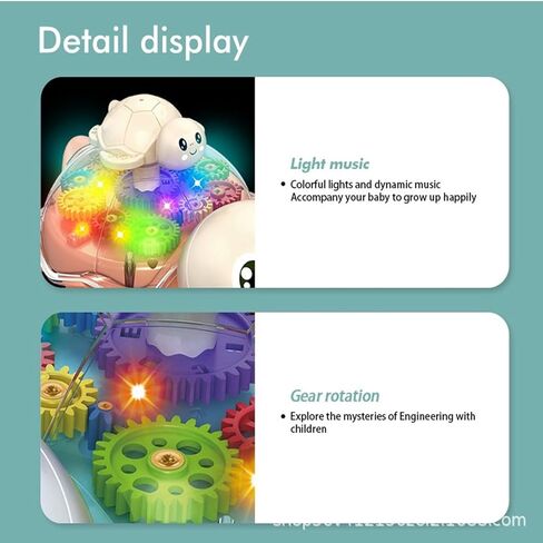 لعبة السلحفاة الموسيقية المضيئة التي تعمل باللمس والذهاب، تروس متحركة ملونة، لعبة تعليمية بإضاءة LED للموسيقى، ألعاب تفاعلية للأطفال الصغار هدية للفتاة الصبية in Kuwait