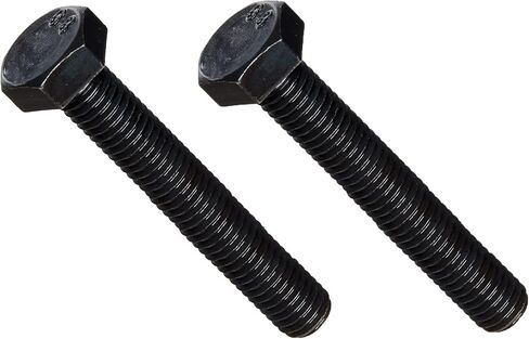YXQ M12x80mm مسمار سداسي الرأس فئة 8.8 الكربون الصلب متري كامل الخيوط اليد اليمنى أسود 2-Pack in Saudi Arabia