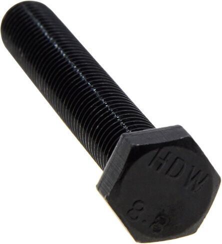 YXQ M12x80mm مسمار سداسي الرأس فئة 8.8 الكربون الصلب متري كامل الخيوط اليد اليمنى أسود 2-Pack in Saudi Arabia