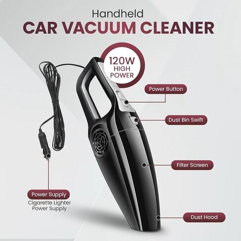 YB Handheld Car Vacuum Cleaner - High Power, Multi-Purpose in Saudi Arabia