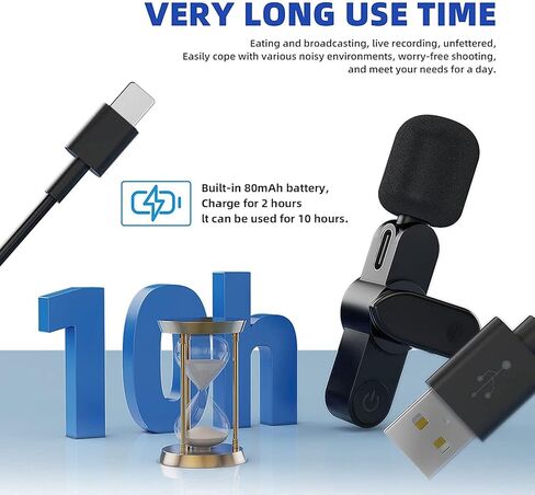ميكروفون Norwii اللاسلكي Lavalier لأجهزة iPhone iPad، ميكروفون ذكي يعمل بالتوصيل للتسجيل، ميكروفون ذو طوق صغير للمزامنة التلقائية لليوتيوب، TikTok، Facebook Live Stream Vlog in Kuwait
