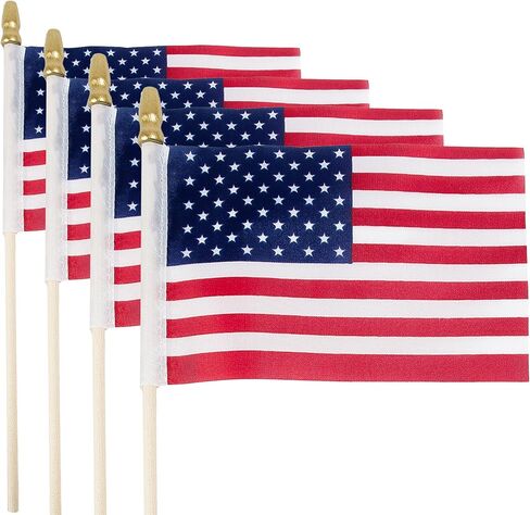 50 قطعة، أعلام أمريكية صغيرة على العصا، عيد الاستقلال، أعلام أمريكية صغيرة على العصي: ديكورات وطنية متعددة الاستخدامات in Kuwait