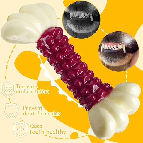 ألعاب الكلاب من راموليتي للمضغ العدواني، عظمة مضغ غير قابلة للتدمير مع نكهة لحم الخنزير المقدد للكلاب الكبيرة ذات السلالات المتوسطة in Kuwait