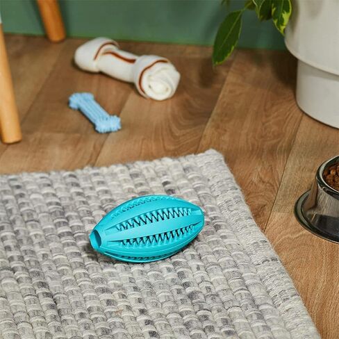 ¡¡2 وحدة في حزمة MISMO!! Pelota Y Rugby para Perros, DISPENSADORES DE ALIMENTO, TRATAMIENTO DE LIMPIEZA Dental, para MASTICADORES IMPULSIVOS, JUGUETE para MASTICAR DURADERO (Azul Marino) in Saudi Arabia