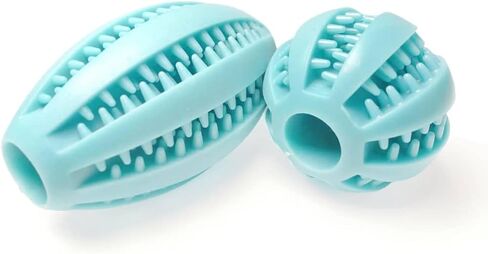¡¡2 وحدة في حزمة MISMO!! Pelota Y Rugby para Perros, DISPENSADORES DE ALIMENTO, TRATAMIENTO DE LIMPIEZA Dental, para MASTICADORES IMPULSIVOS, JUGUETE para MASTICAR DURADERO (Azul Marino) in Saudi Arabia
