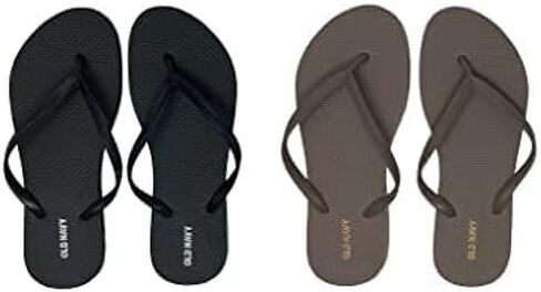 صنادل فليب فلوب كاجوال للسيدات للشاطئ من Old Navy (7 شباشب رمادي داكن FF وأسود فليب فلوب) مع غطاء غبار in Kuwait