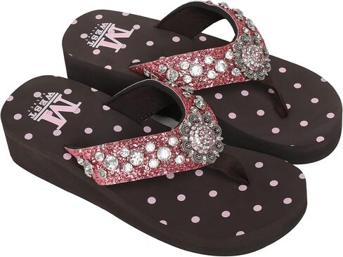 Montana West Women's Platform Flip Flop Comfortable outdoor Wedge Flip-Flops, Athletic Walking Thong Slippers SE94-S001PK 9 in Saudi Arabia