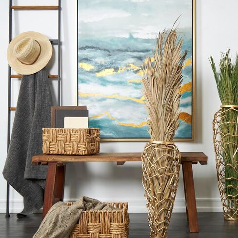 Deco 79 Dried Plant Palm Leaves Natural Foliage Tall , 4" x 1" x 43", Light Brown in Saudi Arabia