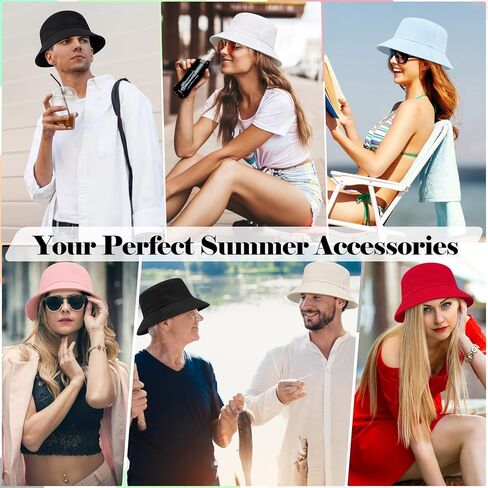 Bucket Hat for Women Mens Bucket Hats UPF50 Unisex Summer Hat Beach Hat Cotton Packable Women Sun Hat Summer Essentials in Saudi Arabia