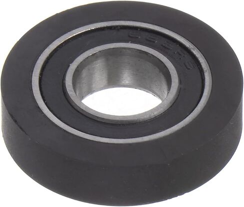 PU Pulley Roller Bearing 8x21x5mm Polyurethane Coated Guide Wheel for Industrial, Black in Saudi Arabia