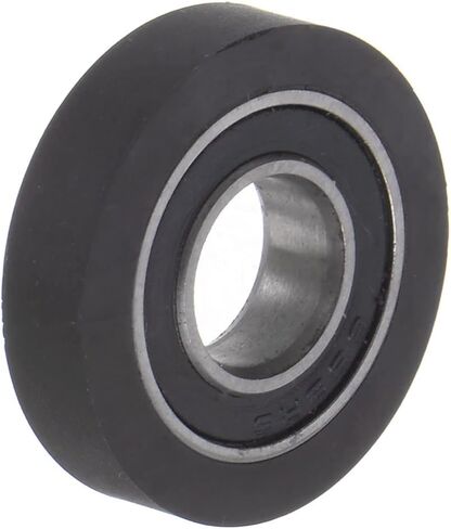 PU Pulley Roller Bearing 8x21x5mm Polyurethane Coated Guide Wheel for Industrial, Black in Saudi Arabia