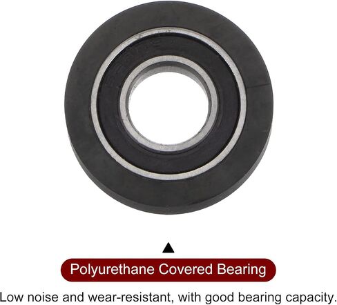 PU Pulley Roller Bearing 8x21x5mm Polyurethane Coated Guide Wheel for Industrial, Black in Saudi Arabia