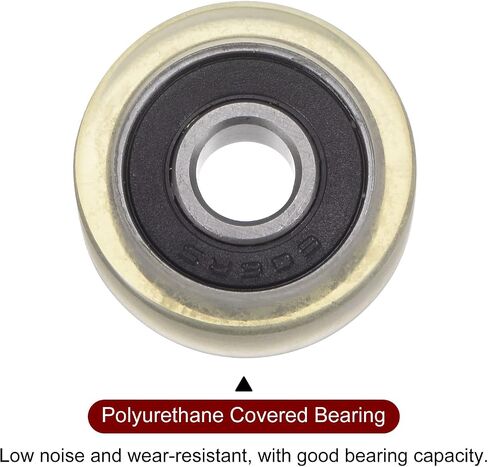 PU Pulley Roller Bearing 8x21x5mm Polyurethane Coated Guide Wheel for Industrial, Black in Saudi Arabia