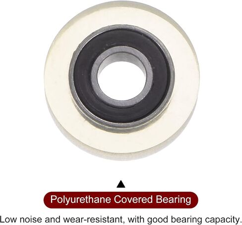 PU Pulley Roller Bearing 8x21x5mm Polyurethane Coated Guide Wheel for Industrial, Black in Saudi Arabia