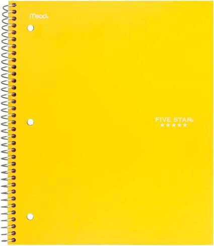 Five Star Spiral Notebook, 3 Subject, Wide Ruled Paper, 150 Sheets, 10-1/2" x 8" Sheet Size, Pink (73465) in Saudi Arabia