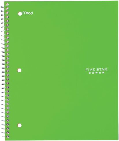 Five Star Spiral Notebook, 3 Subject, Wide Ruled Paper, 150 Sheets, 10-1/2" x 8" Sheet Size, Pink (73465) in Saudi Arabia