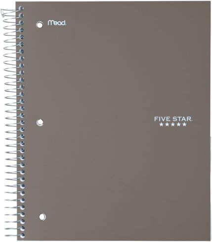 Five Star Spiral Notebook, 3 Subject, Wide Ruled Paper, 150 Sheets, 10-1/2" x 8" Sheet Size, Pink (73465) in Saudi Arabia