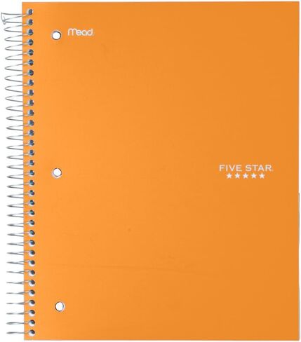 Five Star Spiral Notebook, 3 Subject, Wide Ruled Paper, 150 Sheets, 10-1/2" x 8" Sheet Size, Pink (73465) in Saudi Arabia