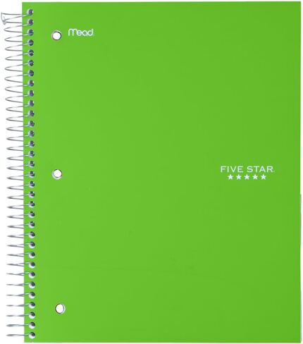 Five Star Spiral Notebook, 3 Subject, Wide Ruled Paper, 150 Sheets, 10-1/2" x 8" Sheet Size, Pink (73465) in Saudi Arabia