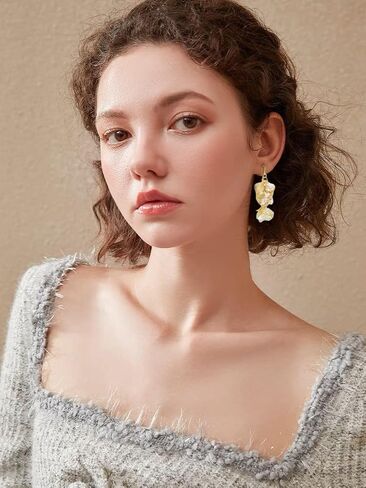 Flower Earrings for Women Spring Earrings for Women Sunflower Earrings Daisy Earrings Gold Flower Dangle Earrings Tropical Flower Statement Earrings Jewelry Gifts for Women Girls in Saudi Arabia