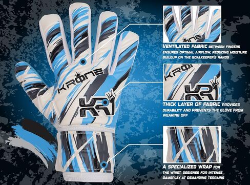 Soccer Goalie Gloves, Football Goalkeeper Gloves for Kids Boys Youth Children Double Wrist Along 4mm Super in Saudi Arabia