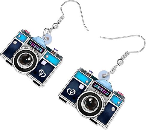 Acrylic Retro Vintage Camera Earrings Television Dangle Drop Nostalgic Jewelry for Women Girls Kids Charms 80S 90S Gifts in Saudi Arabia
