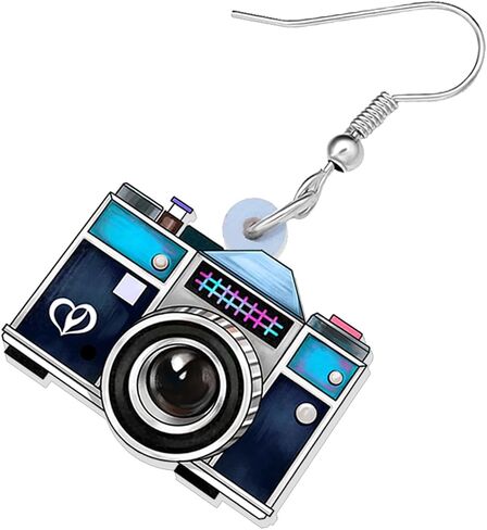 Acrylic Retro Vintage Camera Earrings Television Dangle Drop Nostalgic Jewelry for Women Girls Kids Charms 80S 90S Gifts in Saudi Arabia