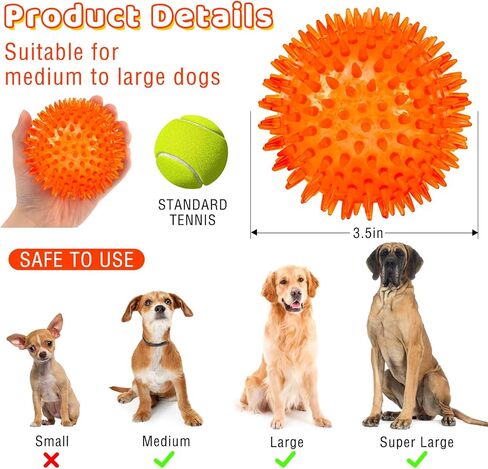 كرة كلب شائكة مقاس 3.5 سم، لعبة للحيوانات الأليفة، ألعاب تصدر صريرًا للكلاب، كرة مضغ عدوانية، أحمر in Kuwait