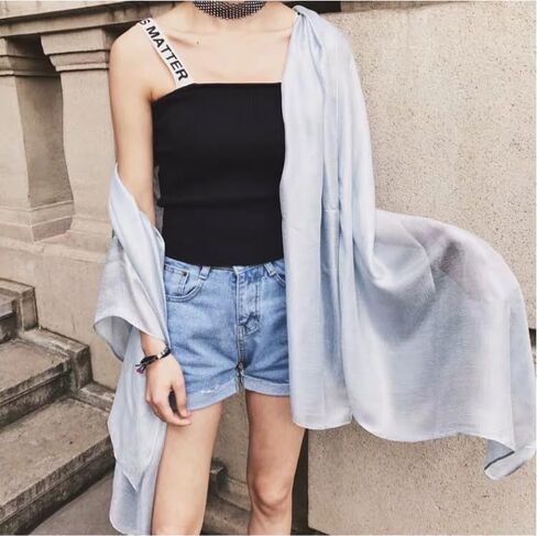 Scarves for Women Lightweight Sheen Scarf Elegant Pashmina Shawls and Wraps for Evening Dresses Wedding Solid Color in Saudi Arabia