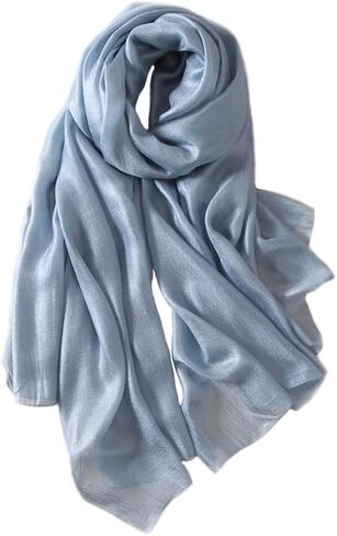 Scarves for Women Lightweight Sheen Scarf Elegant Pashmina Shawls and Wraps for Evening Dresses Wedding Solid Color in Saudi Arabia