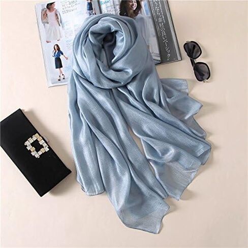 Scarves for Women Lightweight Sheen Scarf Elegant Pashmina Shawls and Wraps for Evening Dresses Wedding Solid Color in Saudi Arabia