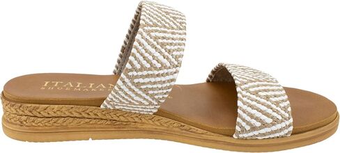 صندل نسائي من شركة ITALIAN Shoemakers Navya Slide Wedge ذو شريط مزدوج للنساء in Saudi Arabia